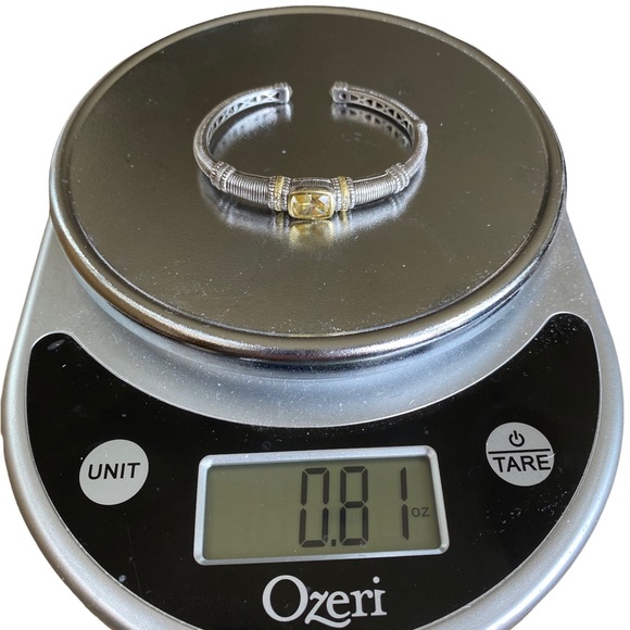 Judith Ripka Jr sterling silver hinged cuff bracelet with real diamonds - Picture 5 of 6